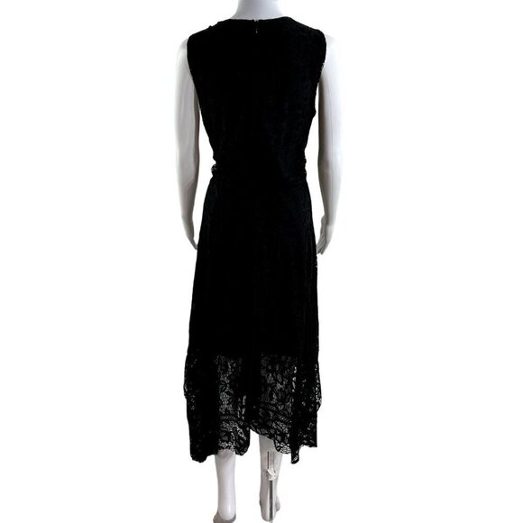 Taylor Black Lace Handkerchief Hem Sleeveless Dress 16 Fairy Grunge Witchy Goth - Picture 4 of 16